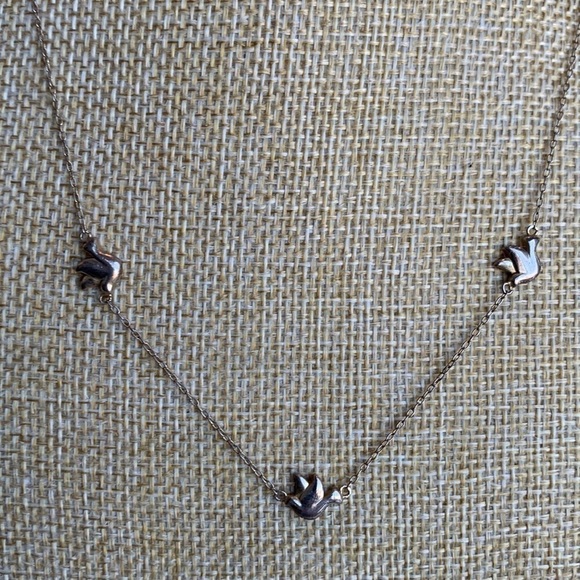 Thailand 925 FAS Silver 3 Dove Necklace - Picture 2 of 10